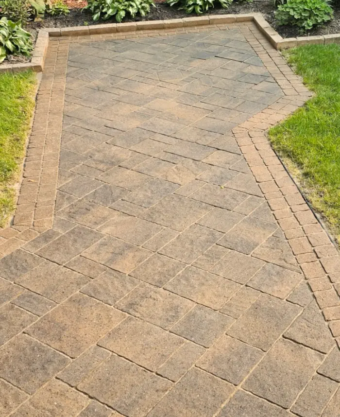 The same walkway after CAT5 sealing — rich, warm satin colour
